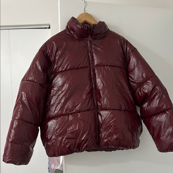 a new day Jackets & Blazers - A New Day Maroon Puffer Jacket Size Large